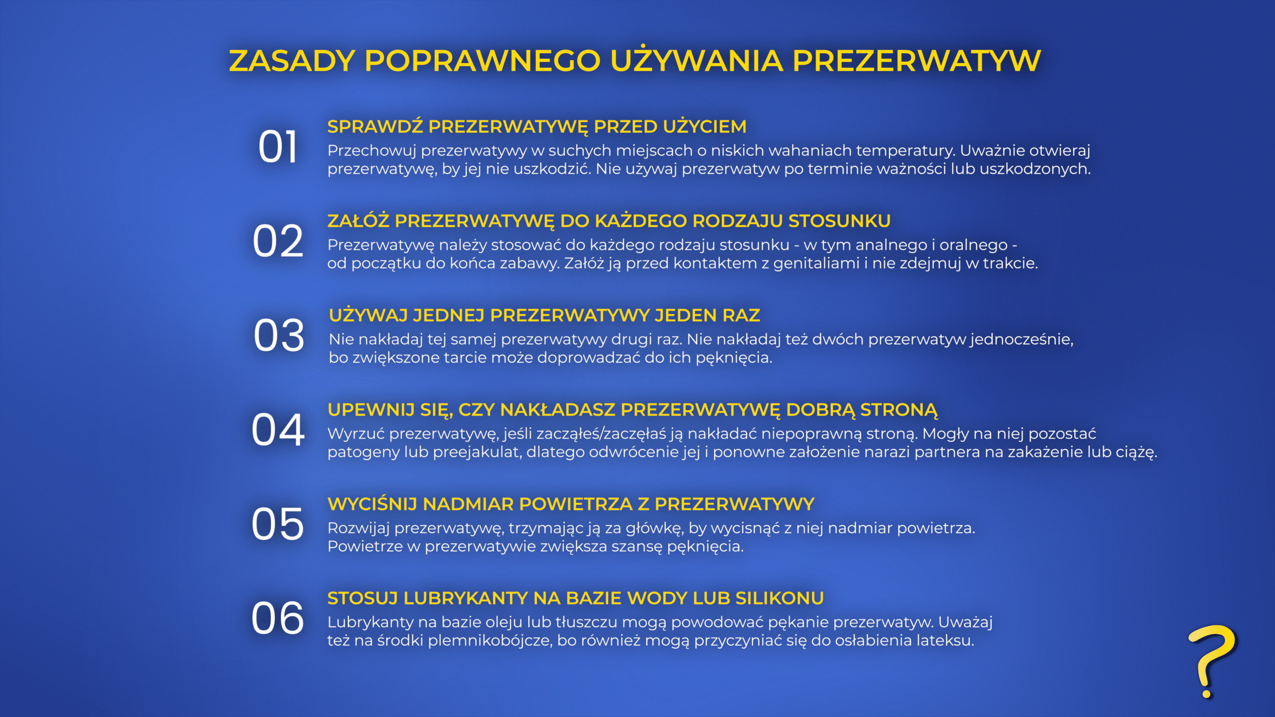 zasady używania prezerwatyw